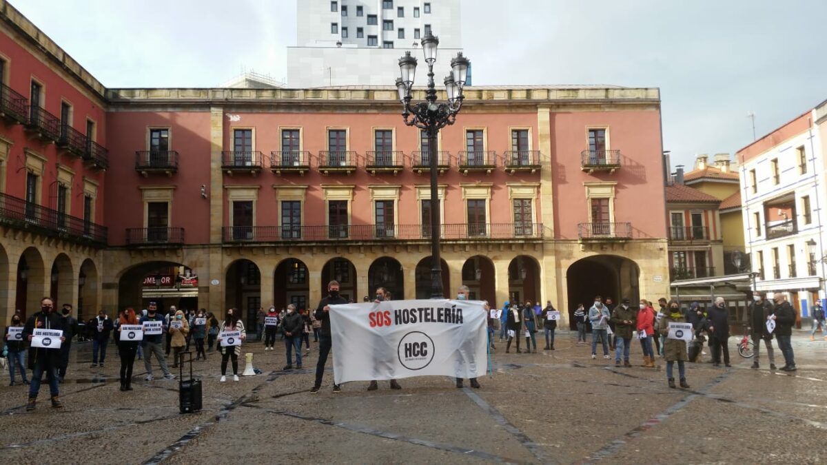Concentración de Hosteleros en Xixón