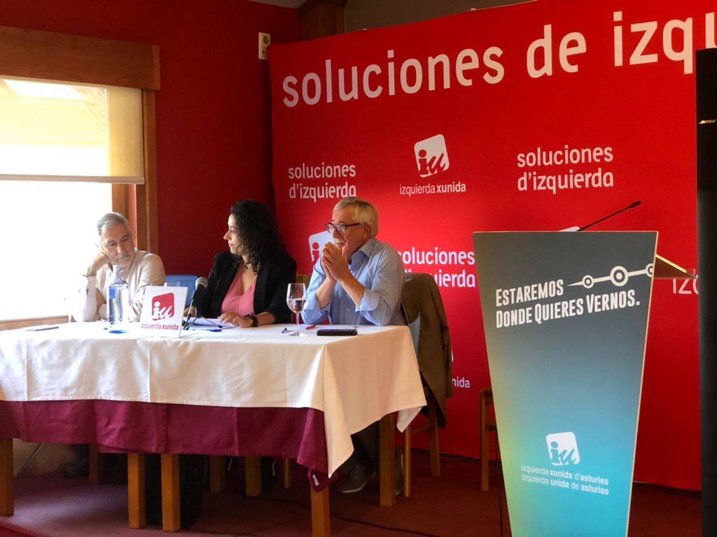 Gaspar Llamazares, Alejandra Matallanas e Ignacio Fernández Toxo.